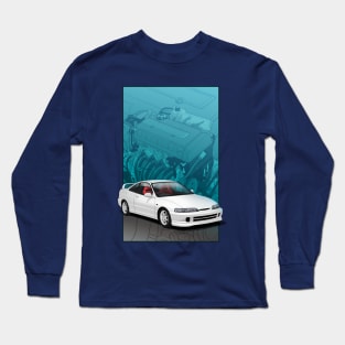 Integra DC2 with B series backdrop Long Sleeve T-Shirt